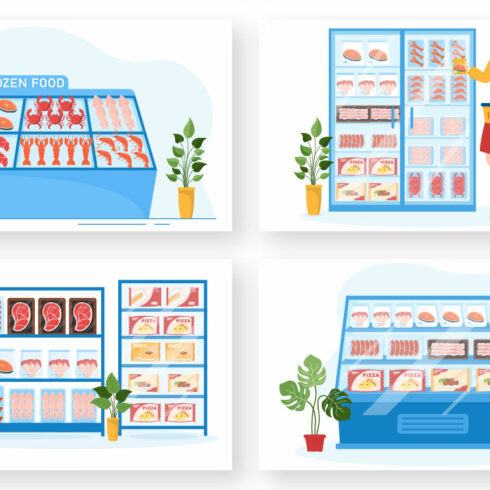 10 Frozen Food Store Illustration | MasterBundles