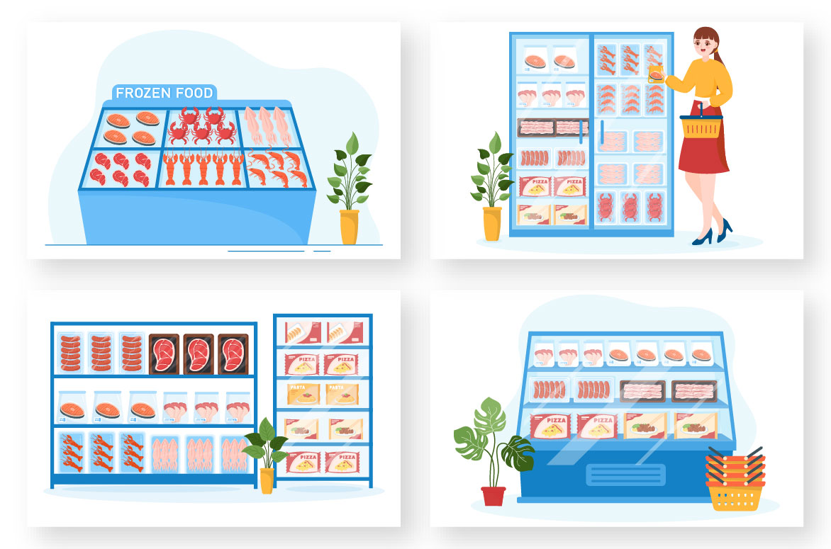 Frozen Food Store Illustration preview image.