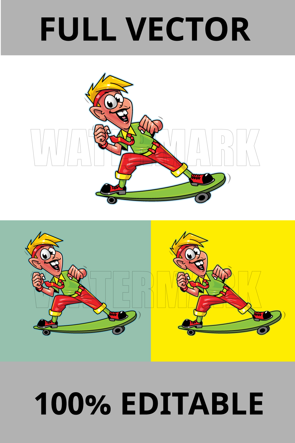 Funny Boy Character Vector Graphics pinterest image.