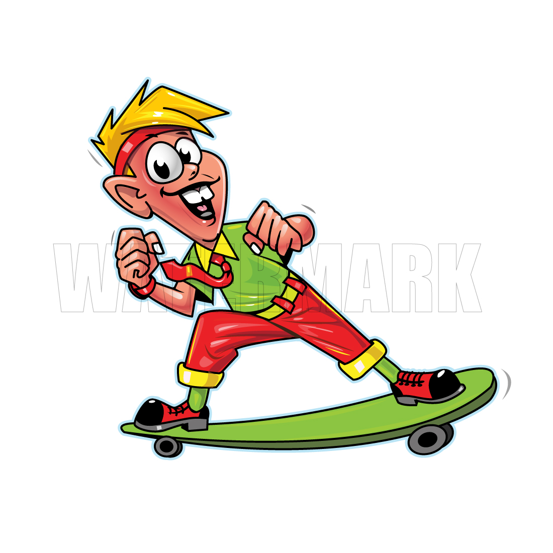 Funny Boy Character White Vector Graphics preview image.