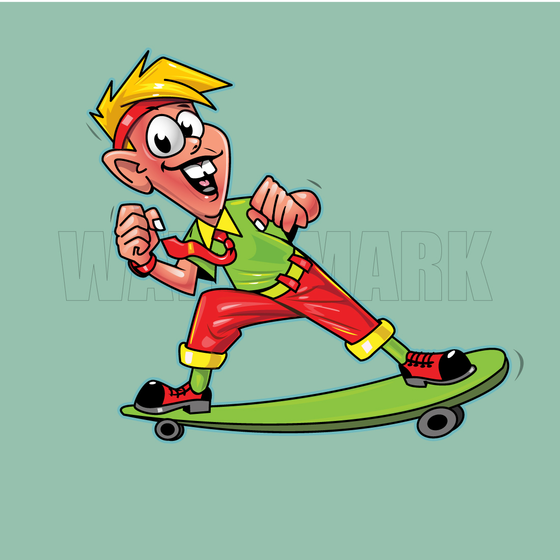 Funny Boy Character Blue Vector Graphics preview image.