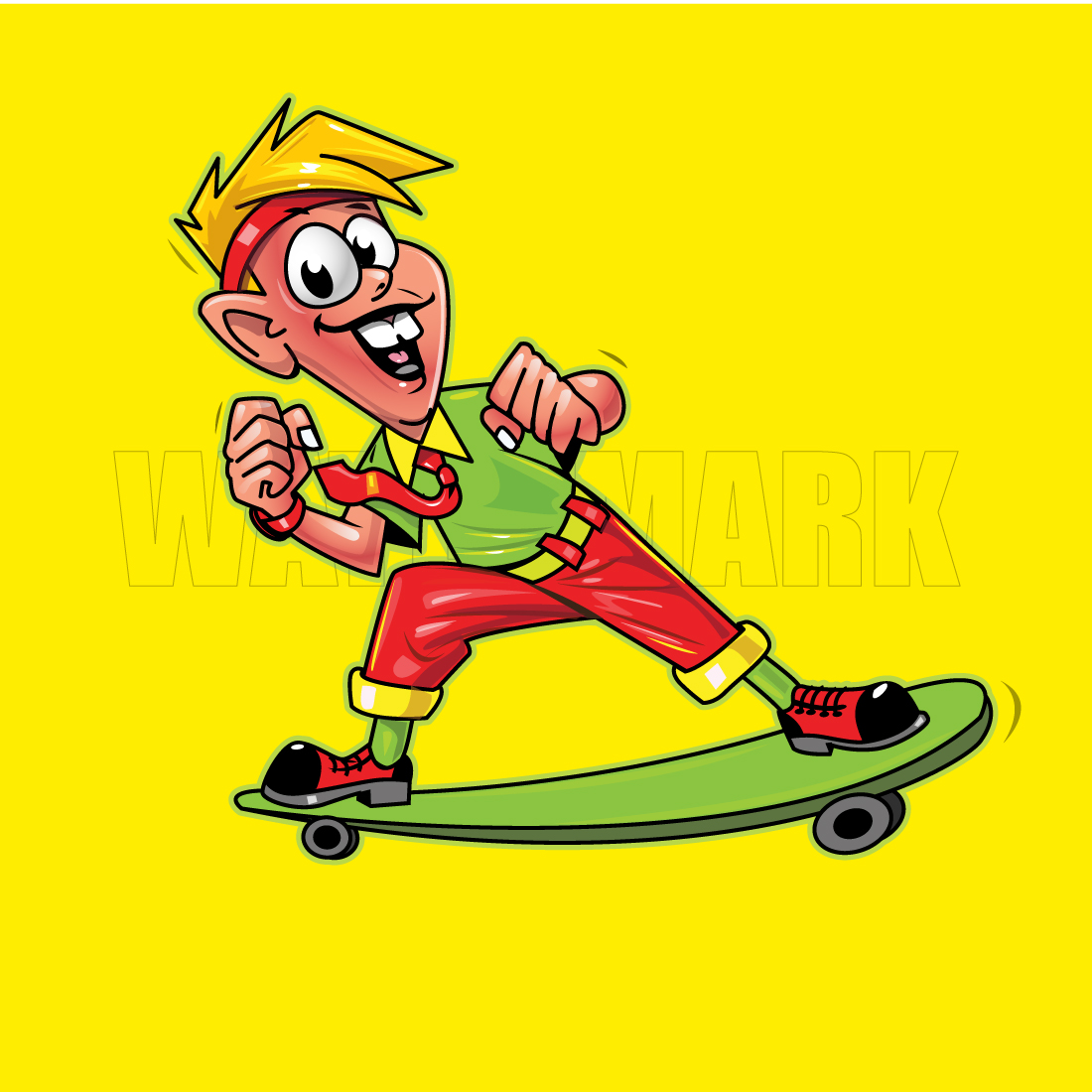Funny Boy Character Yellow Vector Graphics preview image.