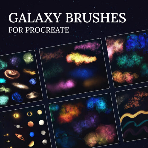 Galaxy Brushes for Procreate - main image preview.