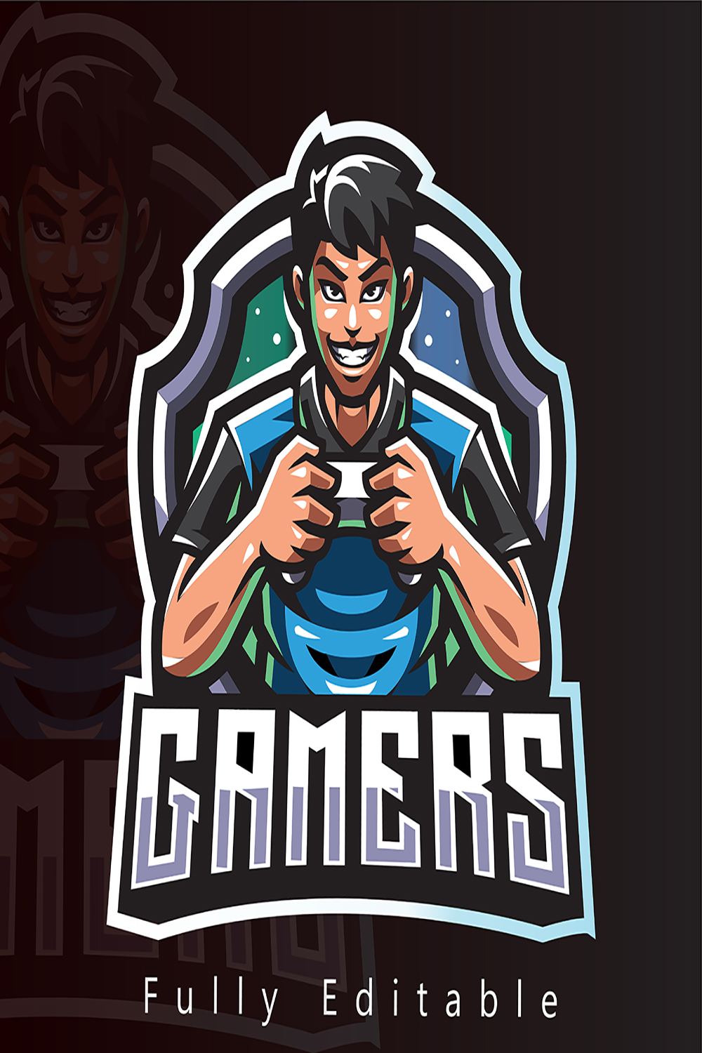 Gaming Logo with Illustration Design pinterest image.