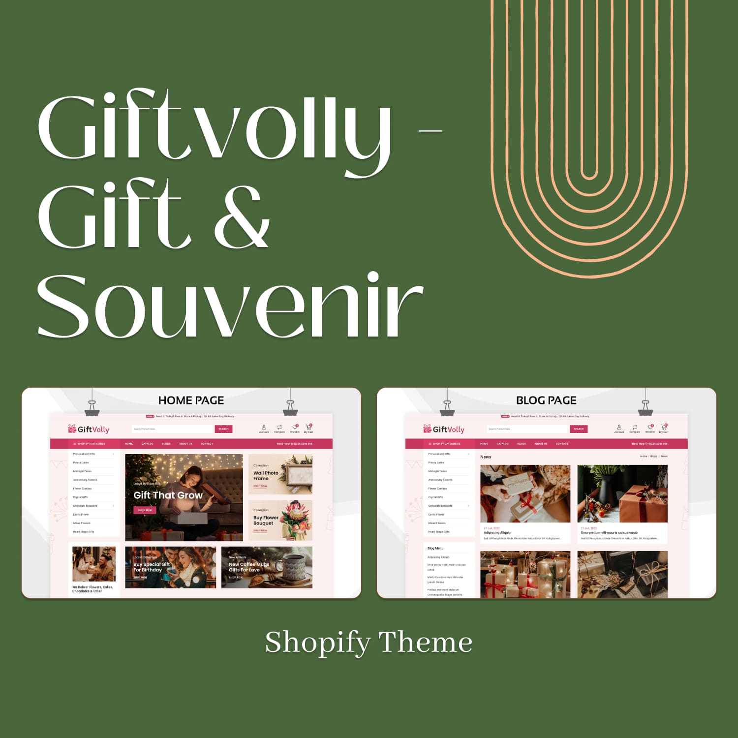 Giftvolly - Gift & Souvenir Shopify Theme.