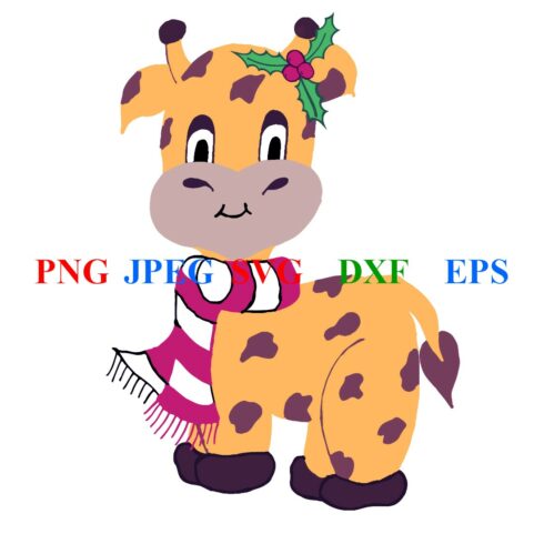 6 Print on Demand Cartoon Giraffe Stickers - main image preview.