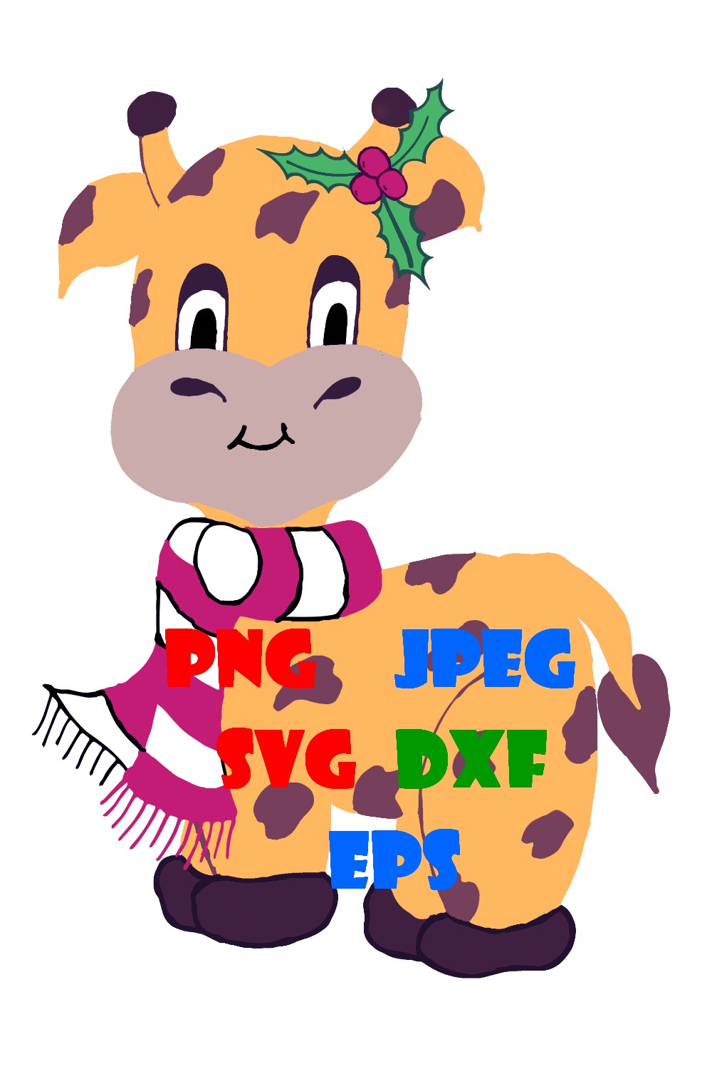 Cartoon Baby Giraffe Sticker - pinterest image preview.