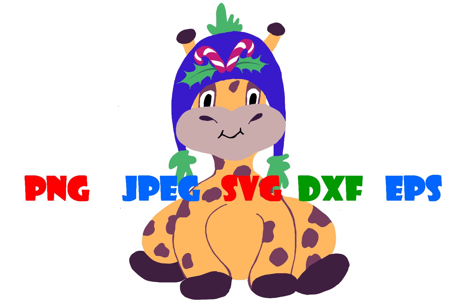 Cover image of 6 Print on Demand Cartoon Giraffe Stickers.