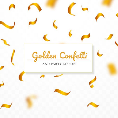 Golden Confetti and Party Ribbon.