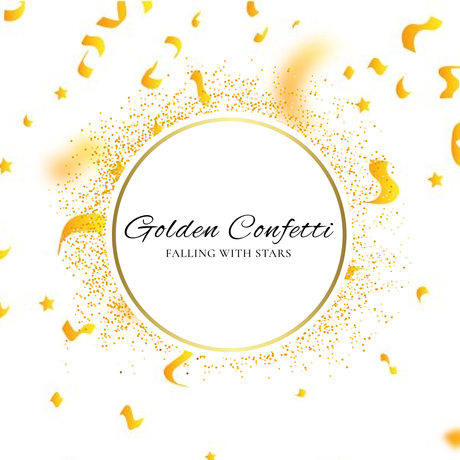 Gold Stars Confetti Borders Pack, Digital Gold Stars Confetti, Gold  Texture, Gold Foil, Gold Stars Digital Confetti Borders, Commercial Use 