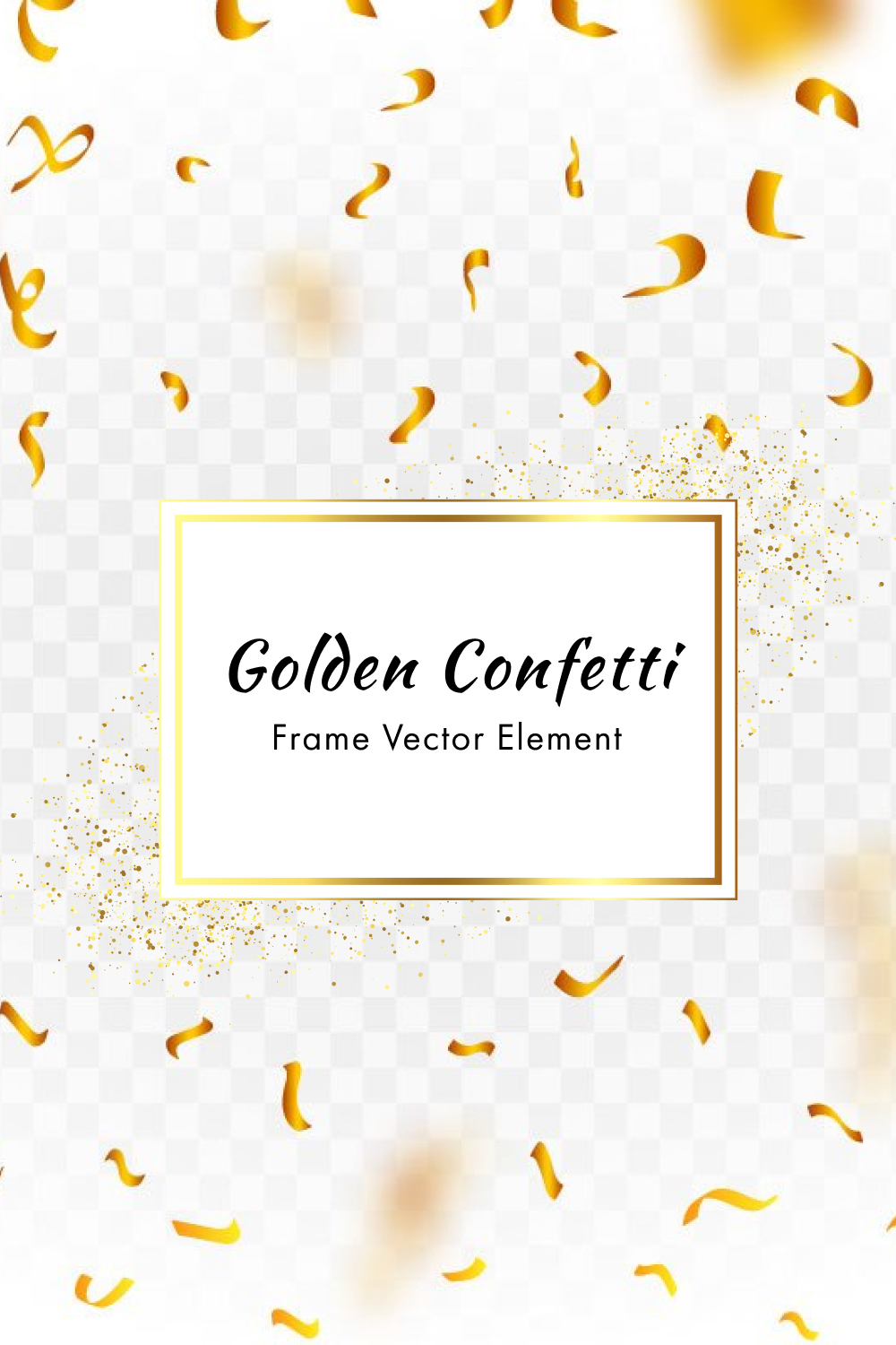 golden confetti frame vector element pinterest 921