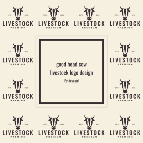 good head cow livestock logo design.