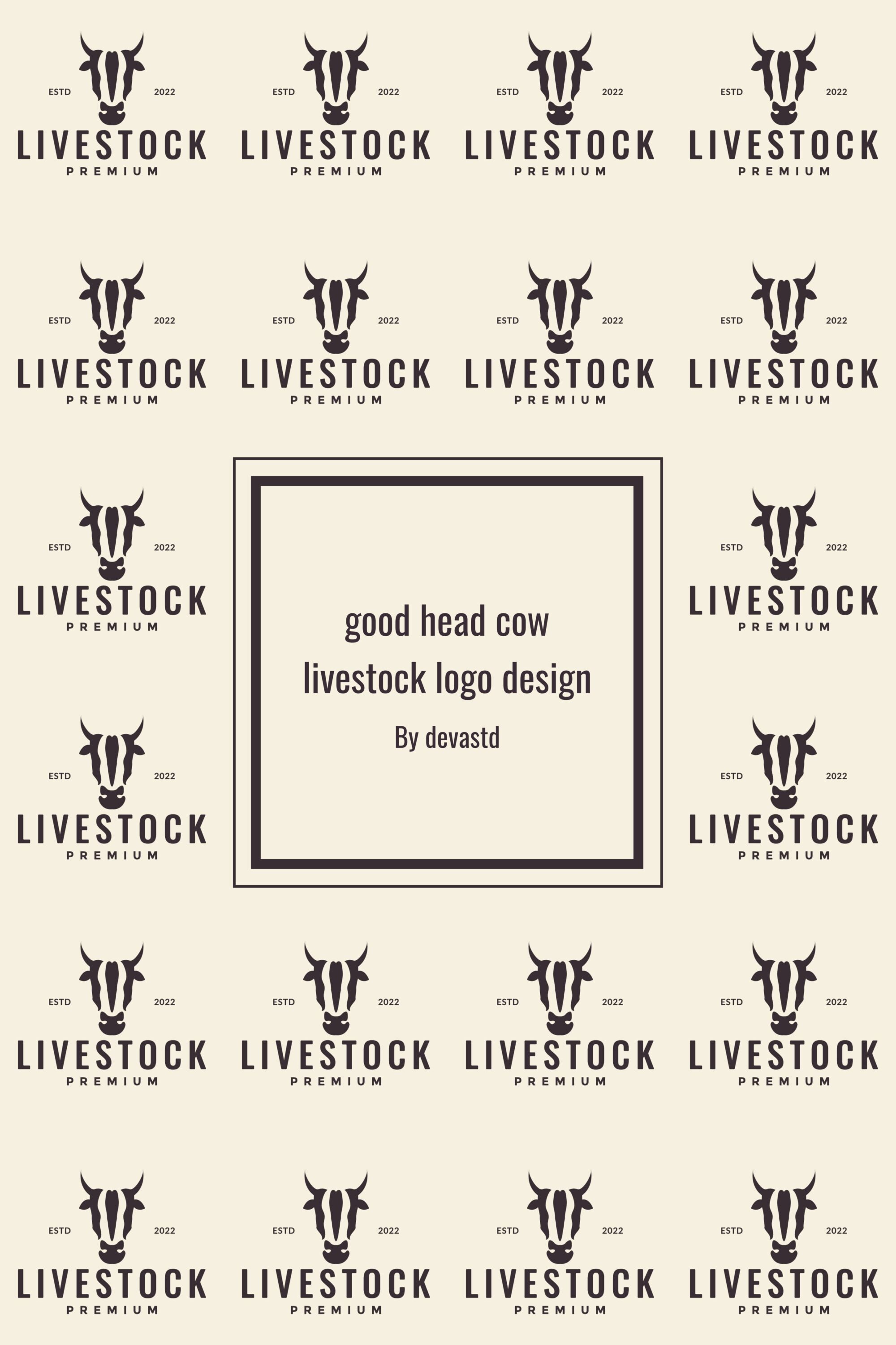 good head cow livestock logo design 03 737