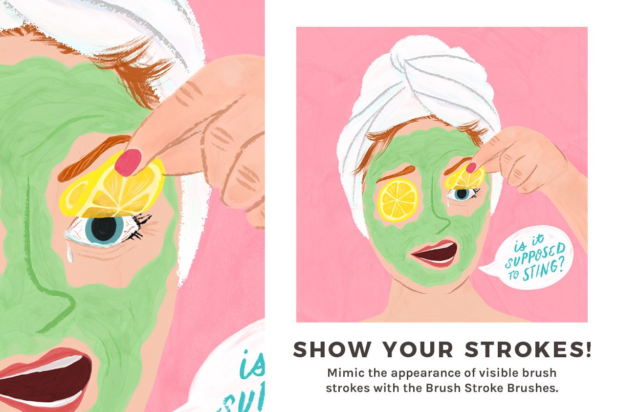 Perfect illustration with a woman face for the skincare ad.