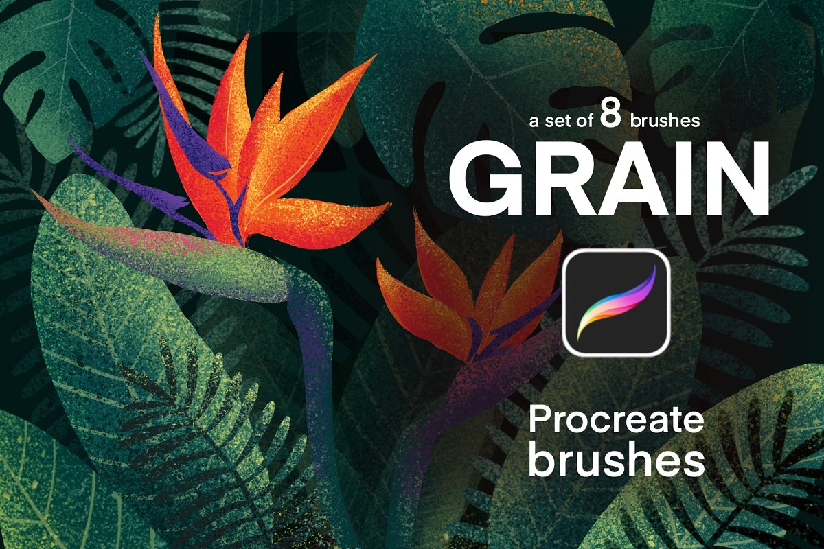 Cover image of grain procreate brushes.