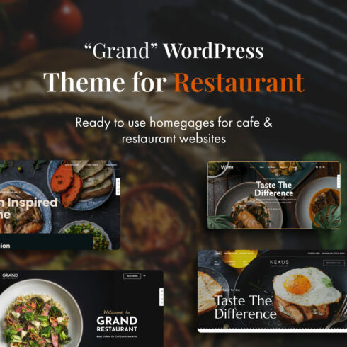 Grand Restaurant WordPress cover.