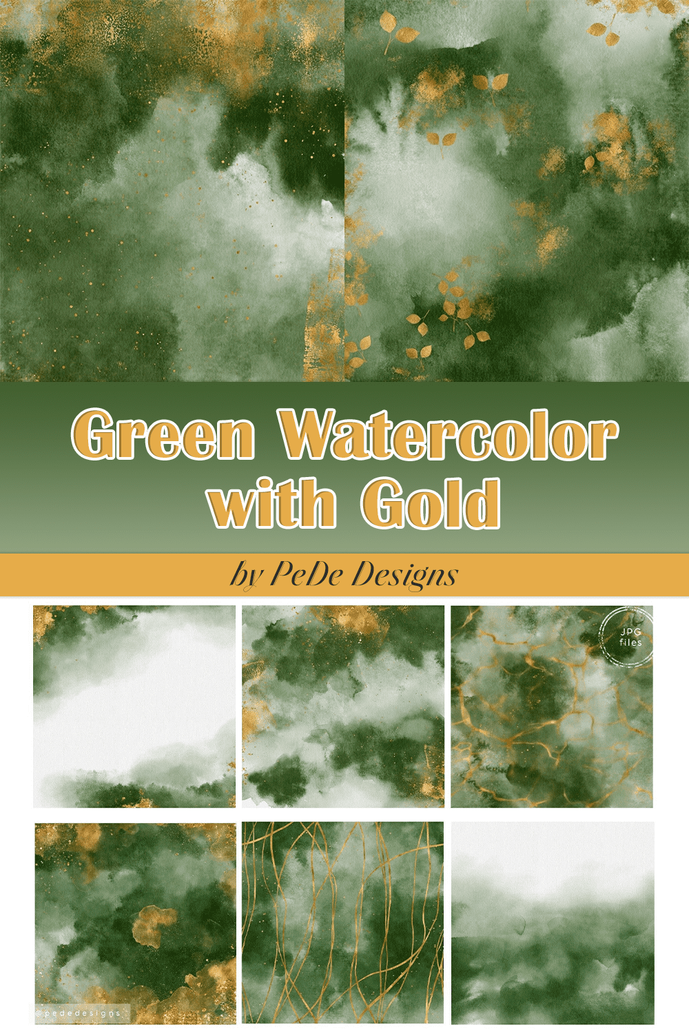 green watercolor with gold pinterest 468