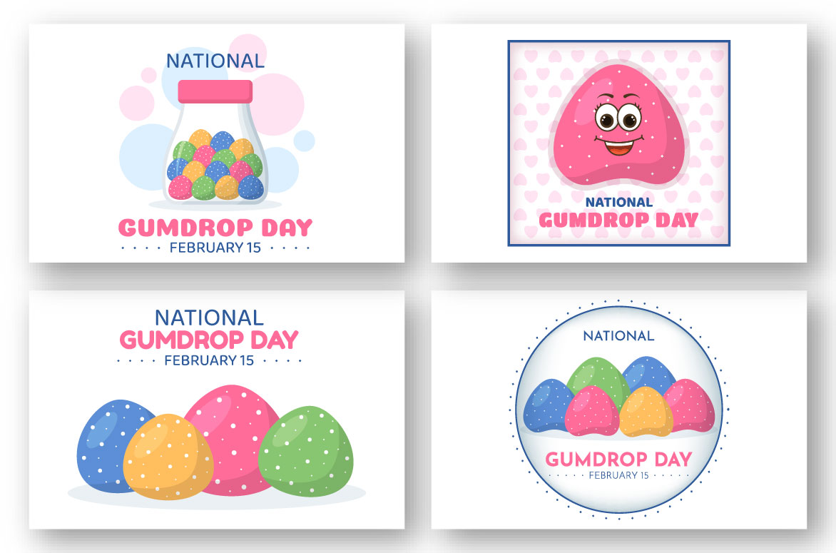A pack of adorable images on the theme of National Gumdrops Day.