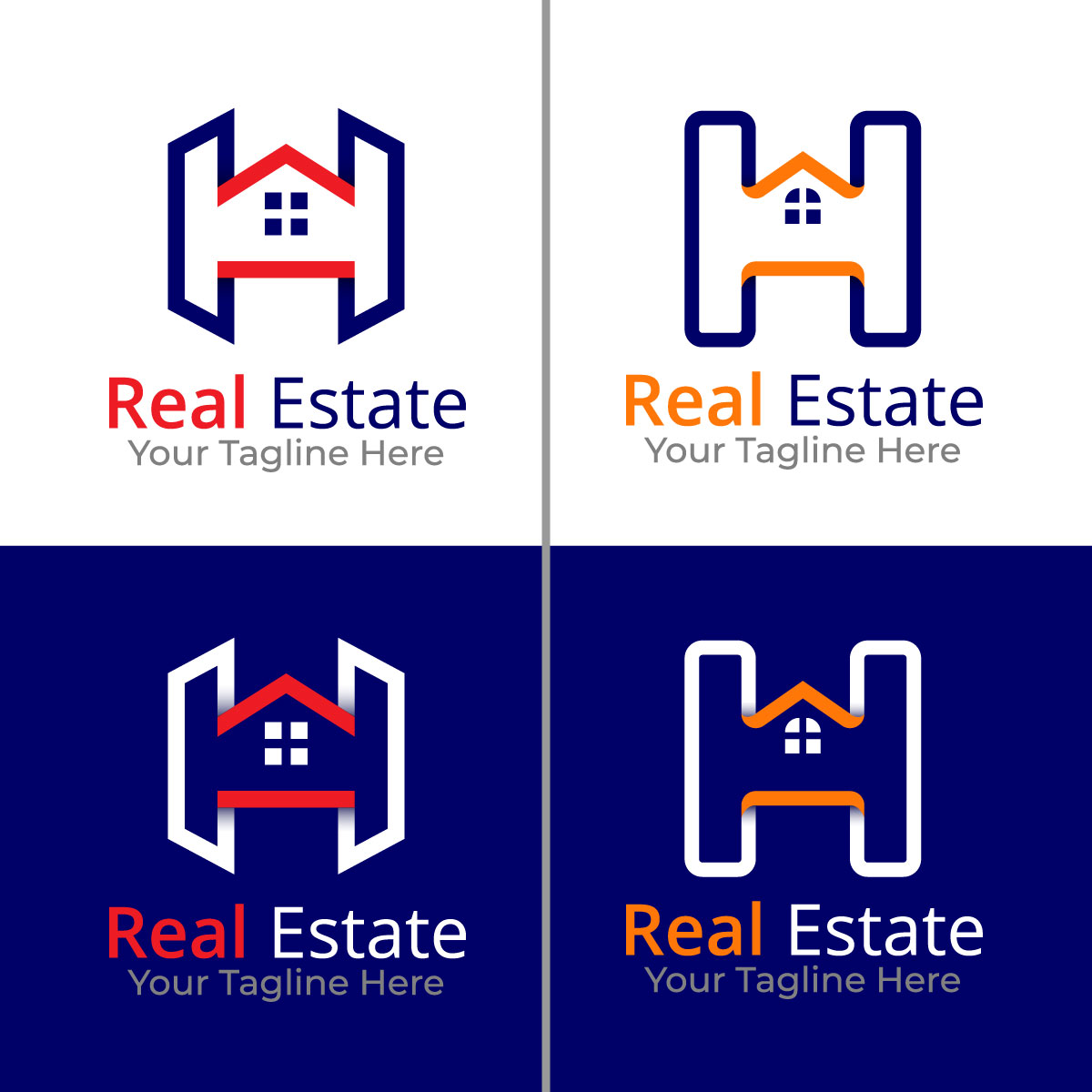 H Letter Real Estate Logo Design cover image.