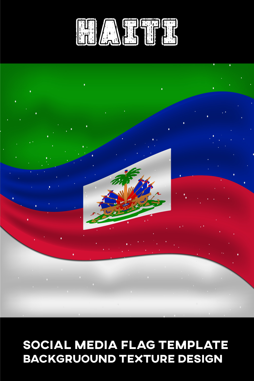 Enchanting image of the flag of Haiti.