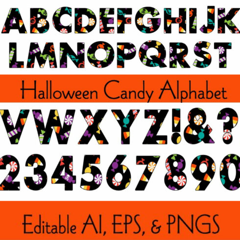 Halloween Candy Alphabet.