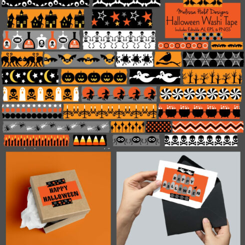 Halloween Washi Tape Clipart.