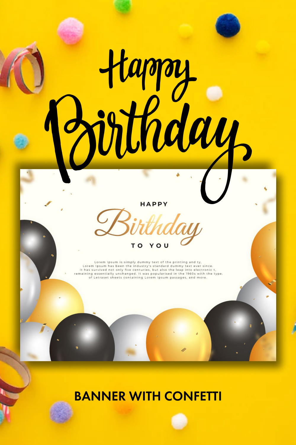 happy birthday banner with confetti pinterest 580