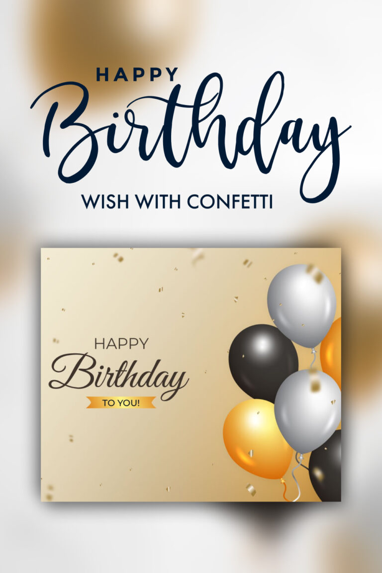 Happy Birthday Wish with Confetti – MasterBundles