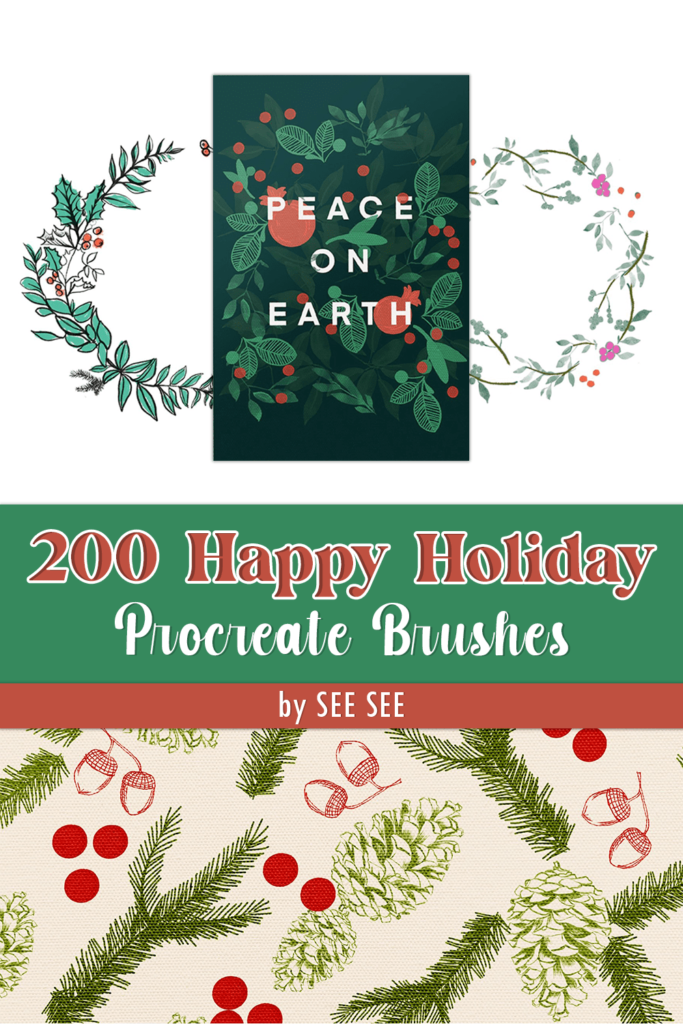 200 Happy Holiday Procreate Brushes – MasterBundles