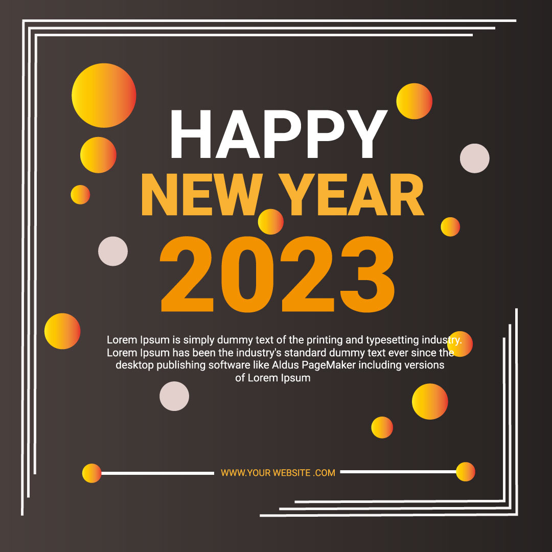 Happy New Year 2023 Social Media Post Template Design preview.