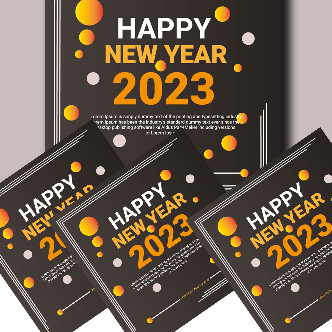 Happy New Year 2023 Social Media Post Template Design presentation.