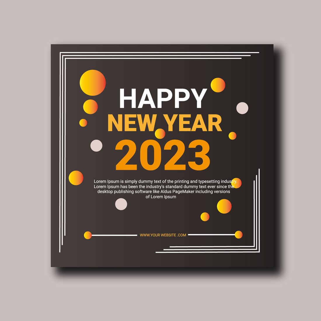 Happy New Year 2023 Social Media Post Template Design main cover.