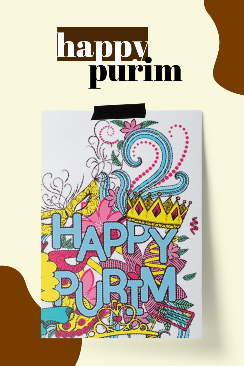 happy purim vector cards 1 691