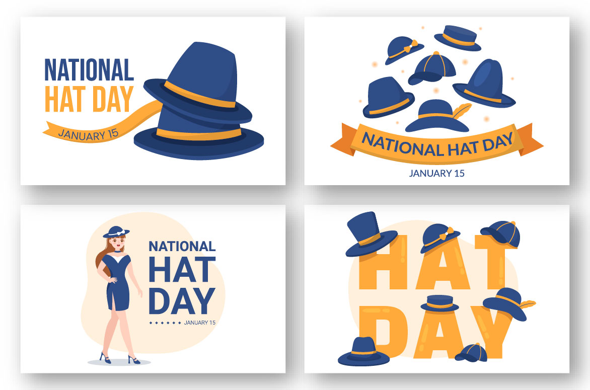 Hat Day Design Illustration preview image.