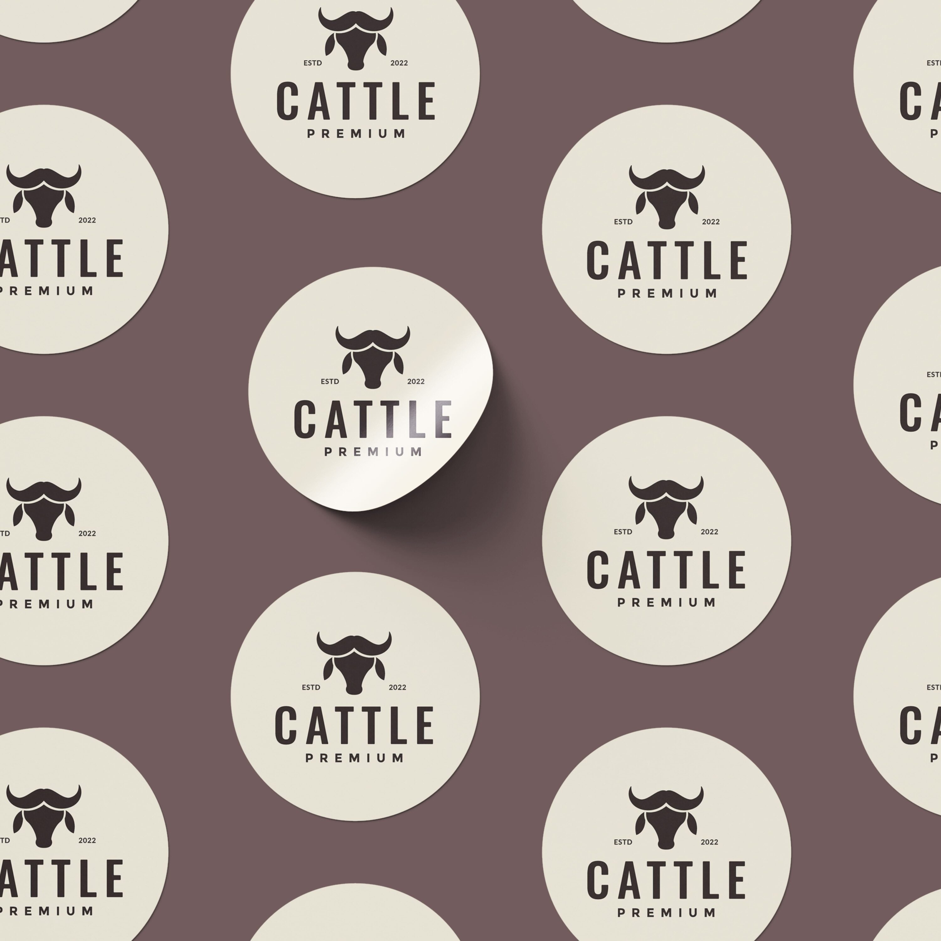 Head Dairy Cows Hipster Logo Design cover.