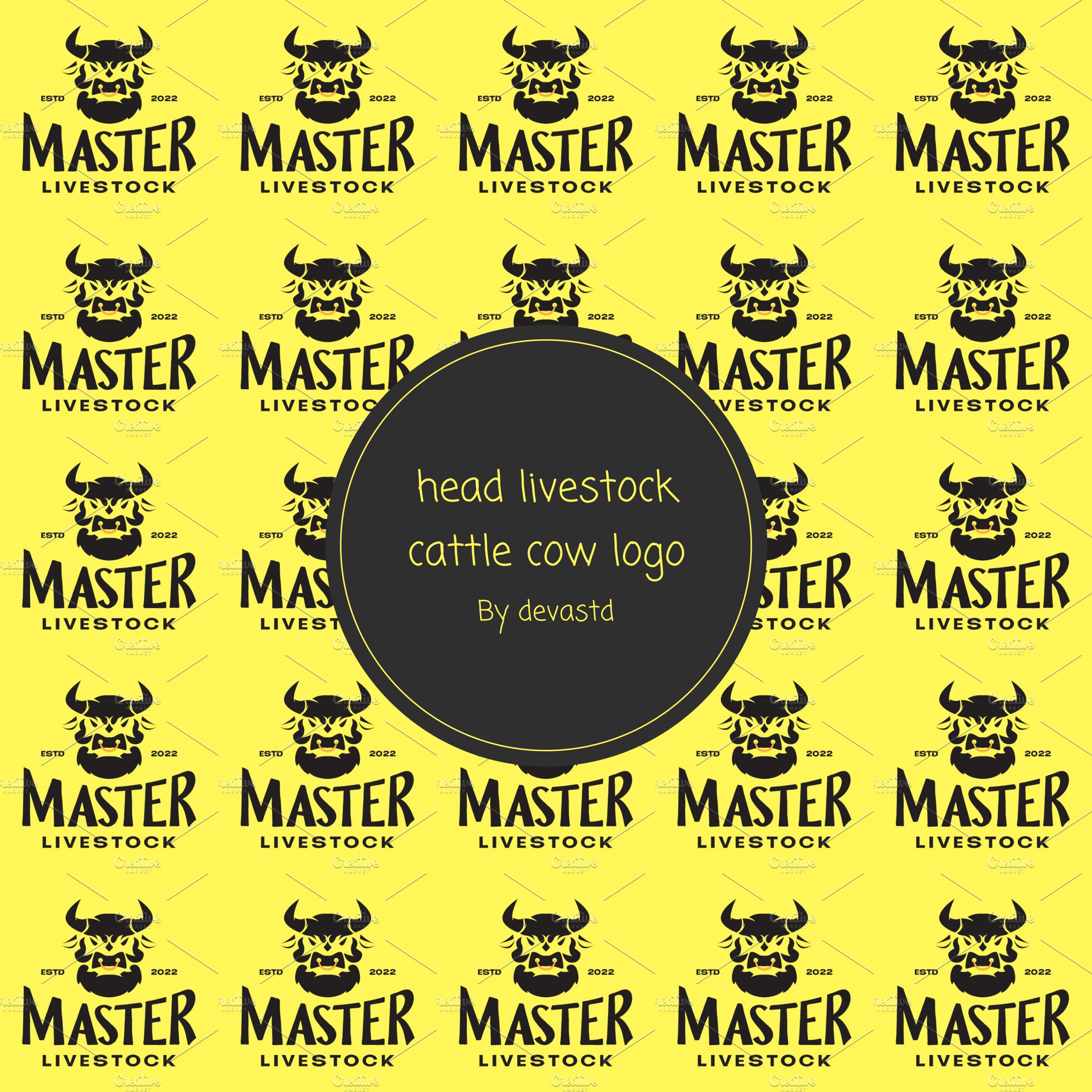 head livestock cattle cow logo.