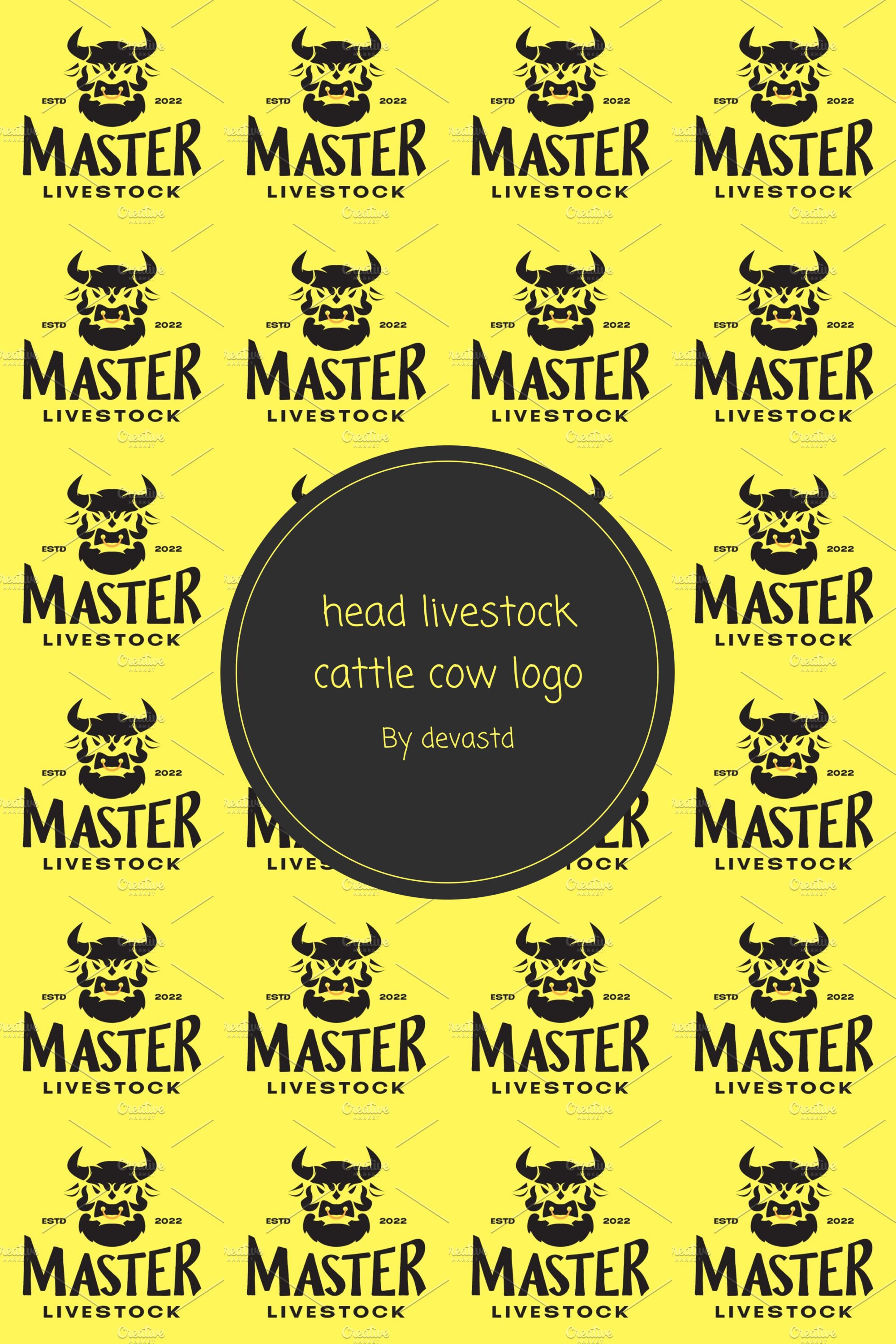 head livestock cattle cow logo 03 581