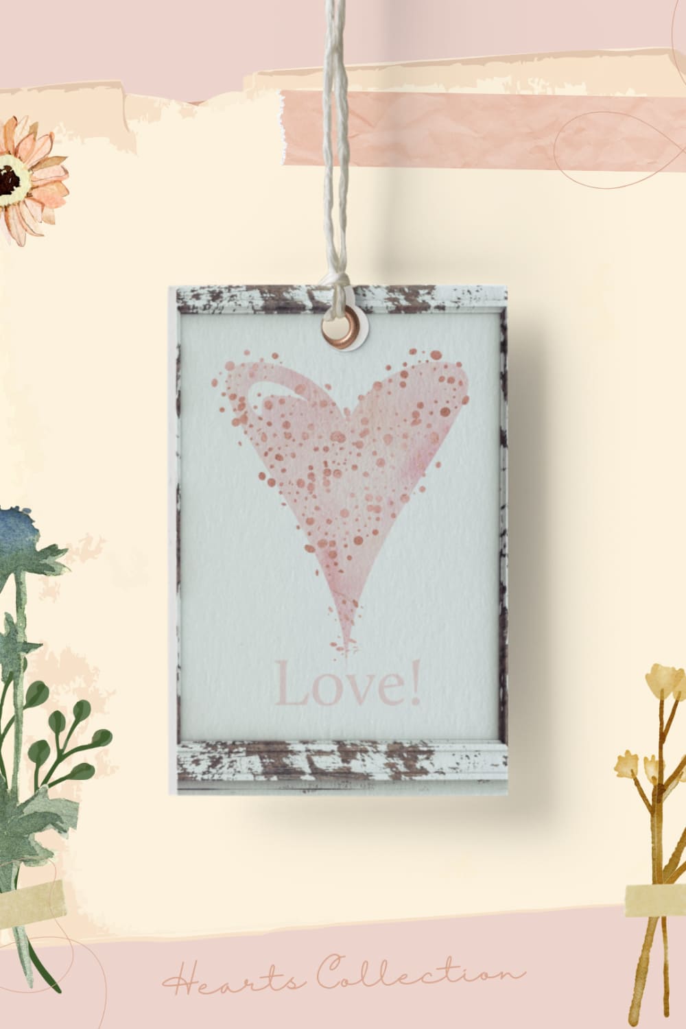 Watercolor Hearts Collection 002 - pinterest image preview.