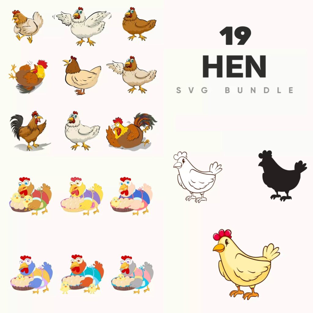 9 Hen SVG Designs – MasterBundles