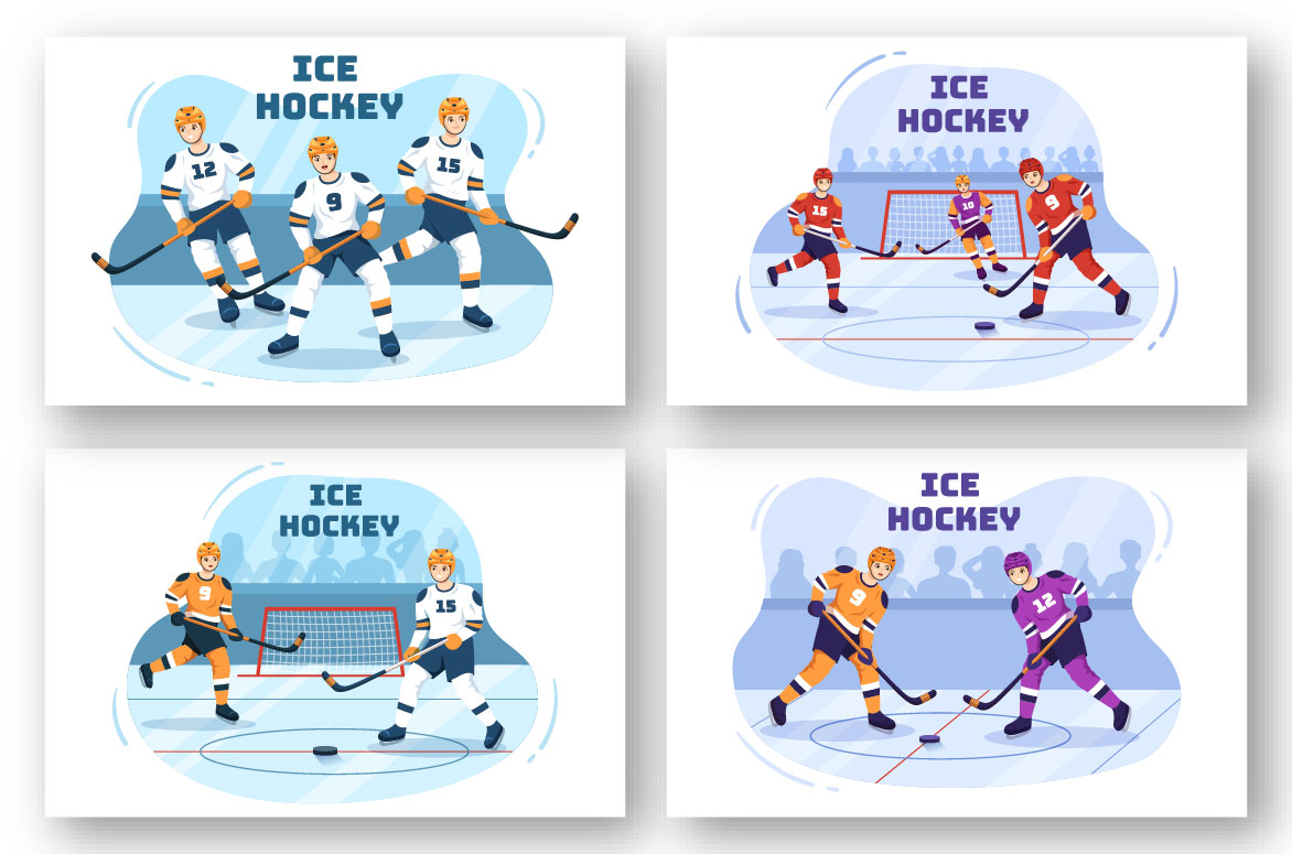 Ice Hockey Player Sport Illustration preview image.