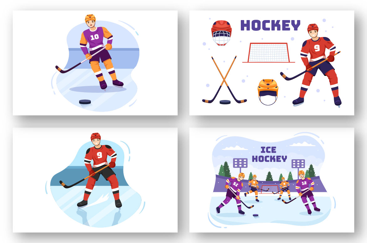 Sport Ice Hockey Design Illustration preview image.