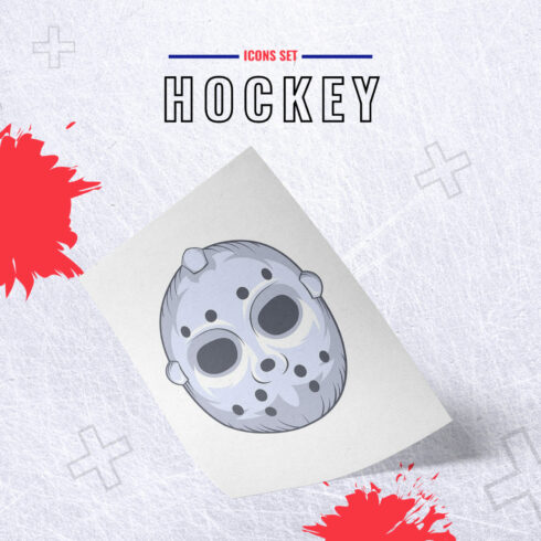 Hockey Icons Set, Cartoon Style.