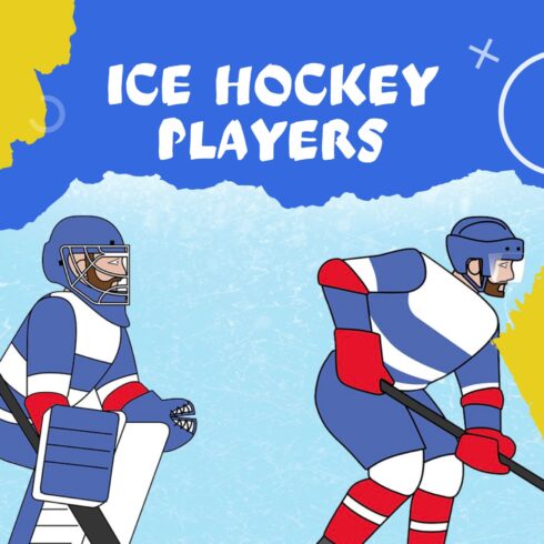 Ice Hockey Players In Vector.