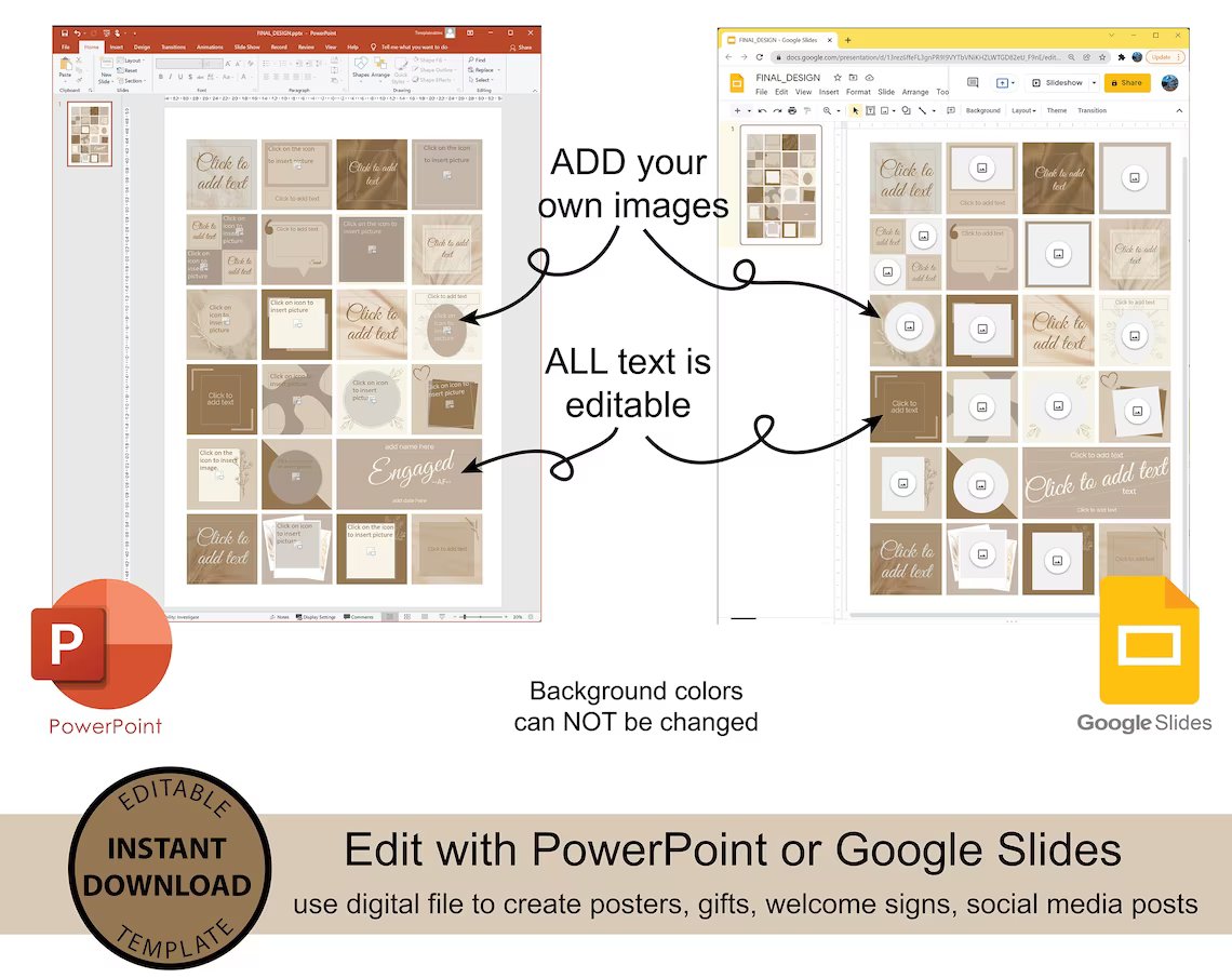 An example of customize your collage of photos in powerpoint or Google Slides.