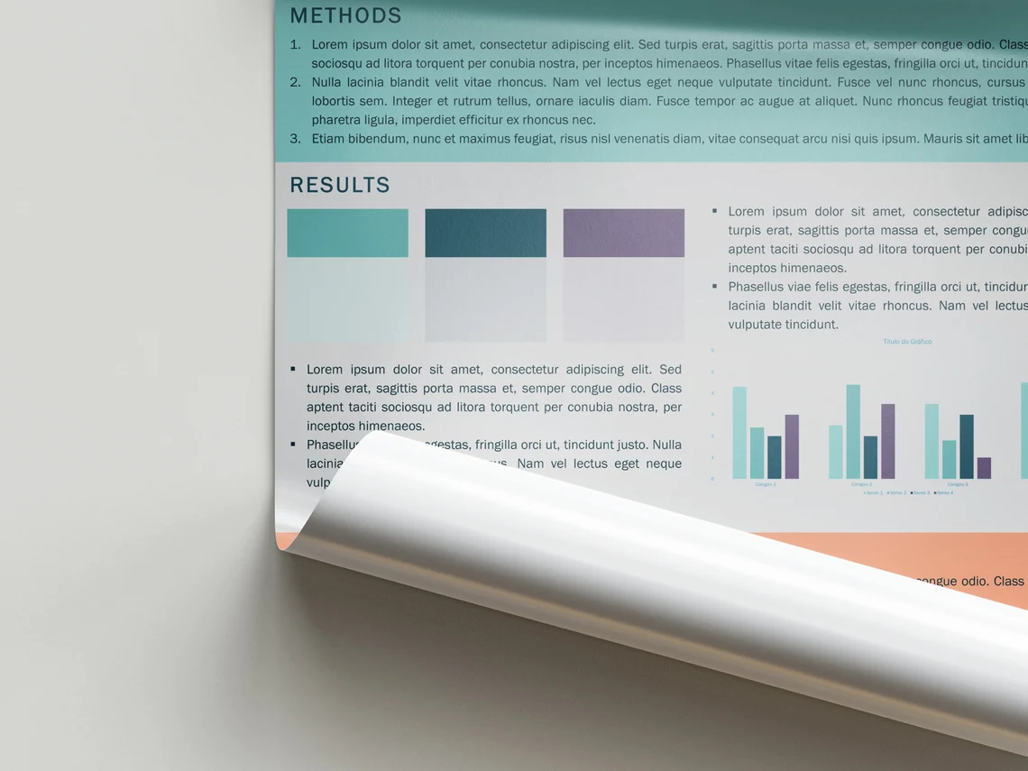 Close-up sunset science poster template on a paper.