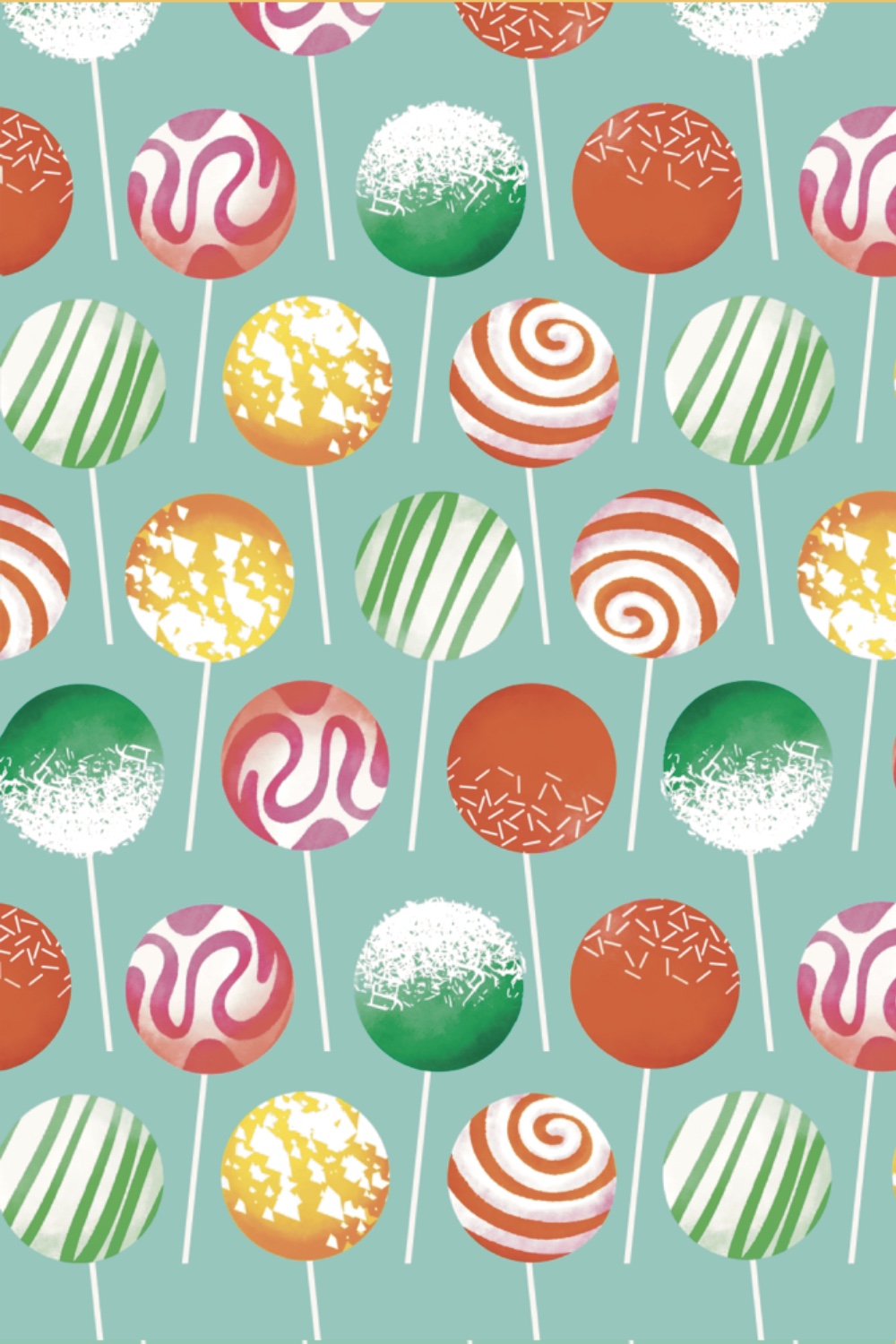 Sweet Christmas Lolipop Colorful Pattern Design preview image.