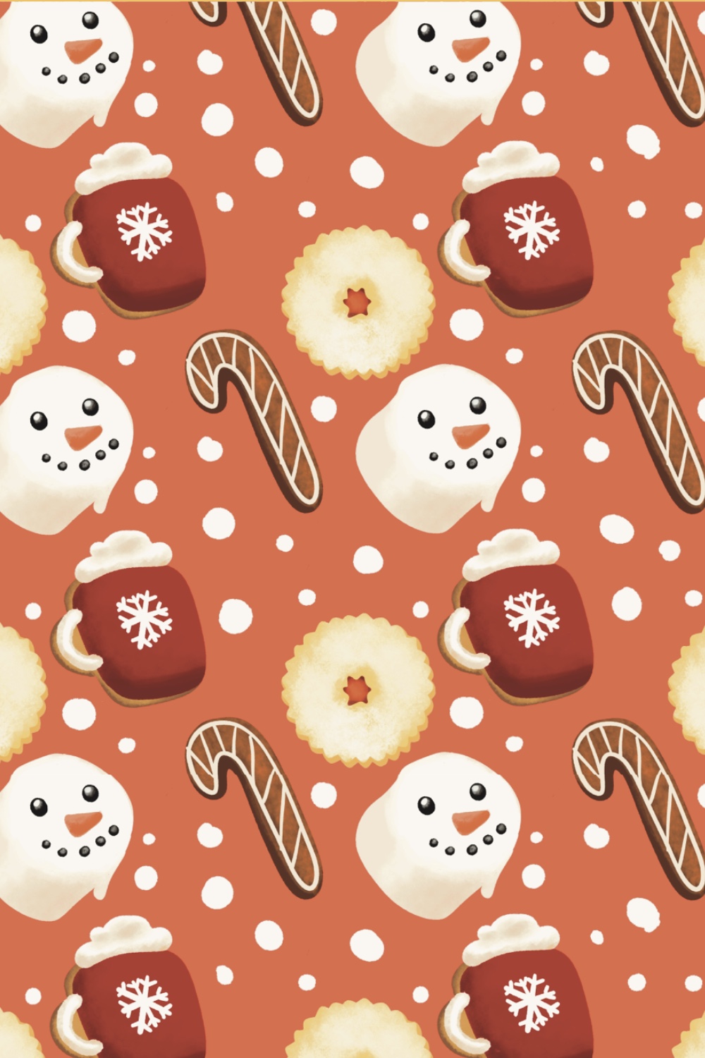 Sweet Christmas Cookies Colorful Pattern Design preview image.