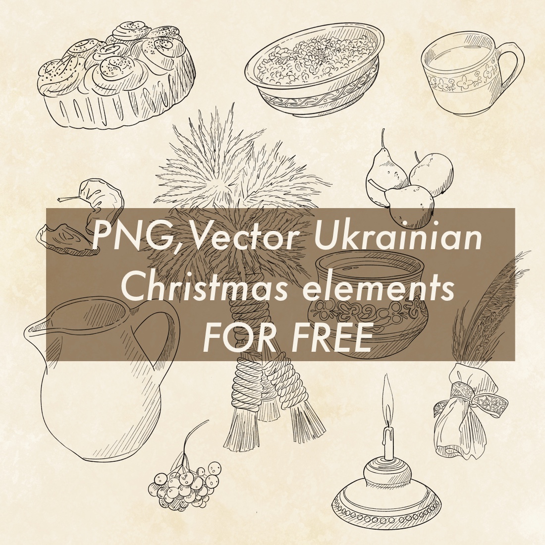 Free Vector Christmas Ukrainian Elements - main image preview.