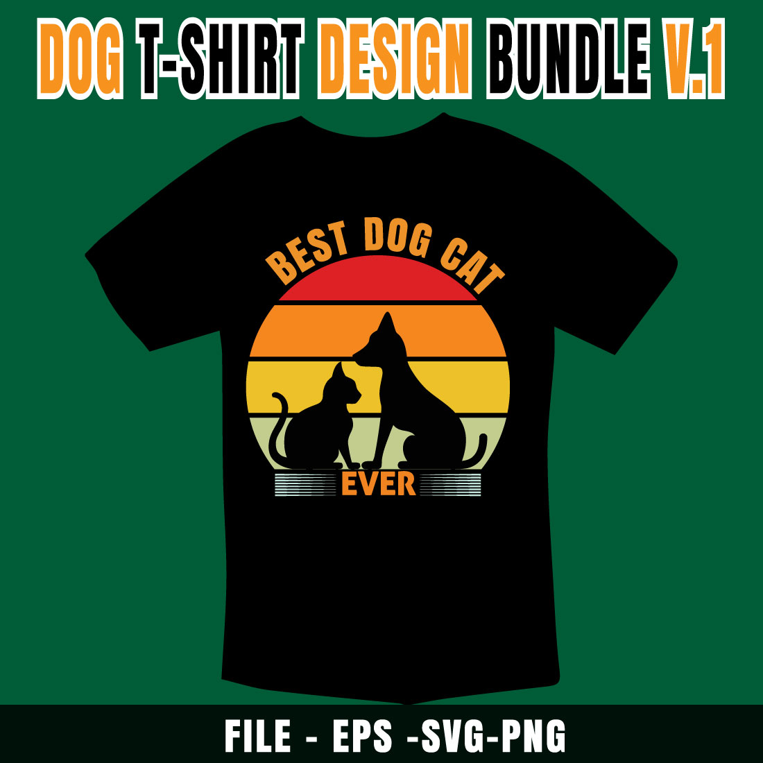 Dog T-shirt Design Bundle preview image.