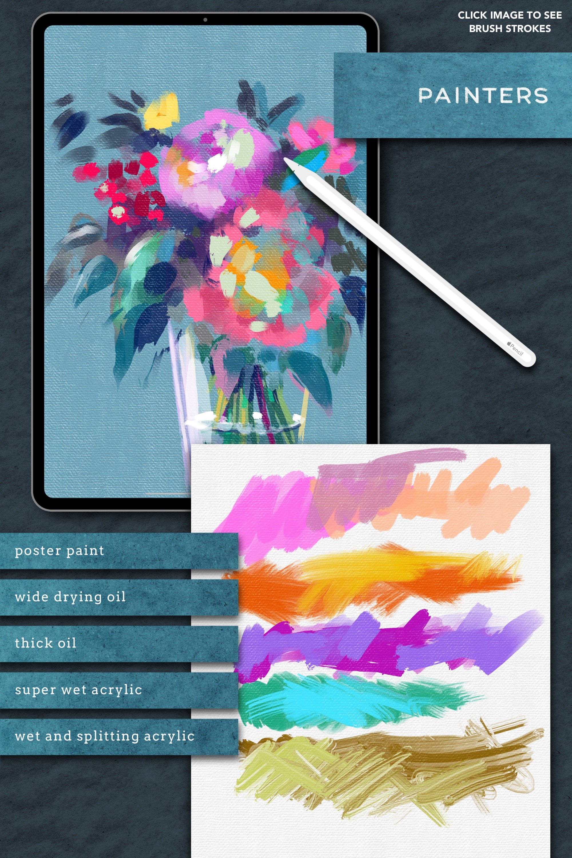 Colorful watercolor brushes.